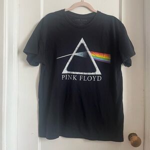 Pink Floyd Black Tee with Prism Rainbow Graphic
